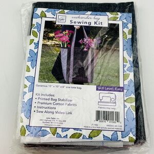 June Tailor Weekender Bag Sewing Kit 15x10x6 Tote Gray‎ Red Paisley JT-1562